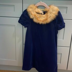 Blue velvet dress